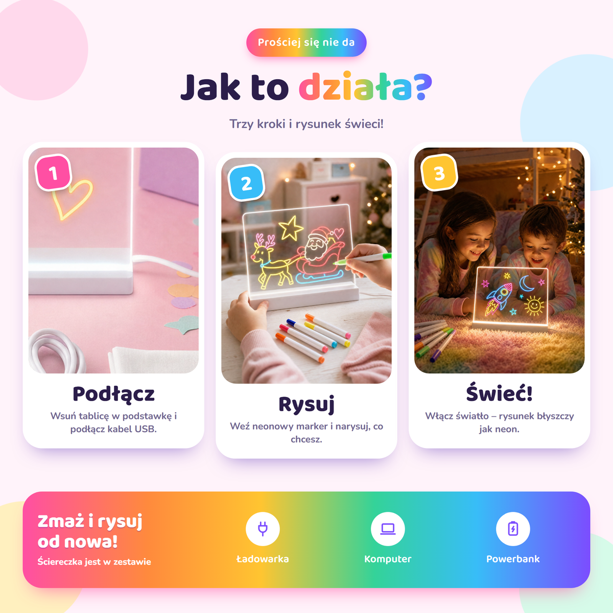 Jak działa Tabio – podłącz, rysuj, świeć